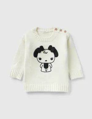 sweater with embroidery and applique