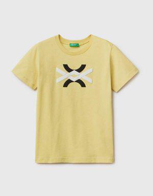 Erkek Çocuk Açık Yeşil Benetton Logolu T Shirt