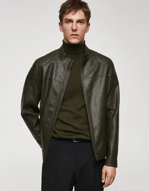 Mango Nappa leather-effect jacket