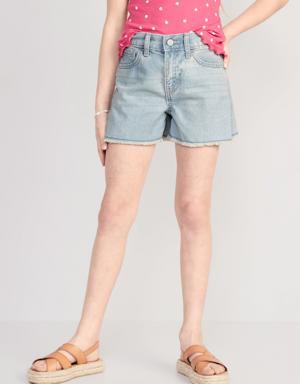 Old Navy High-Waisted Frayed-Hem Jean Shorts for Girls blue