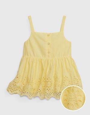 Gap Toddler Eyelet Peplum Tank Top yellow