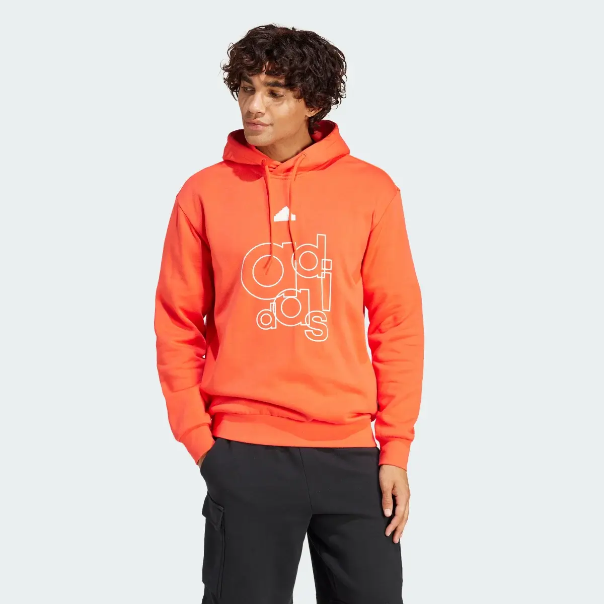 Adidas Graphic Print Fleece Hoodie. 2