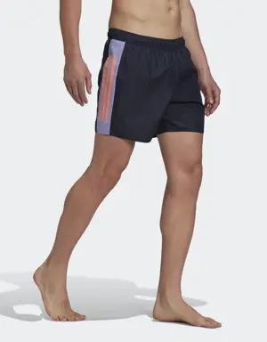 Adidas Short Length Colorblock 3-Stripes Swim Shorts. 3 Adidas Short Length Colorblock 3-Stripes Swim Shorts. 3