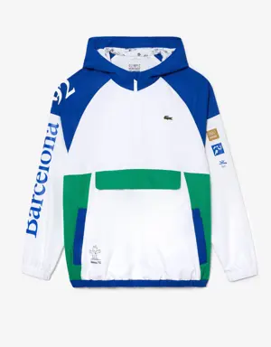 Giacca a vento pull-on unisex con logo olimpico Lacoste Sport