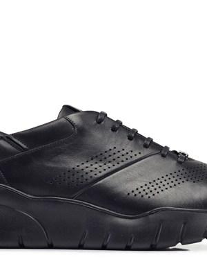 Siyah Günlük Bağcıklı Erkek Sneaker -93801-