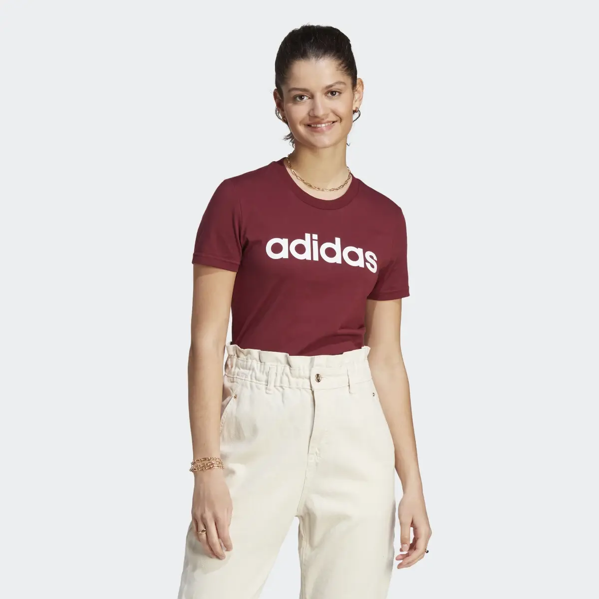 Adidas LOUNGEWEAR Essentials Slim Logo T-Shirt. 2