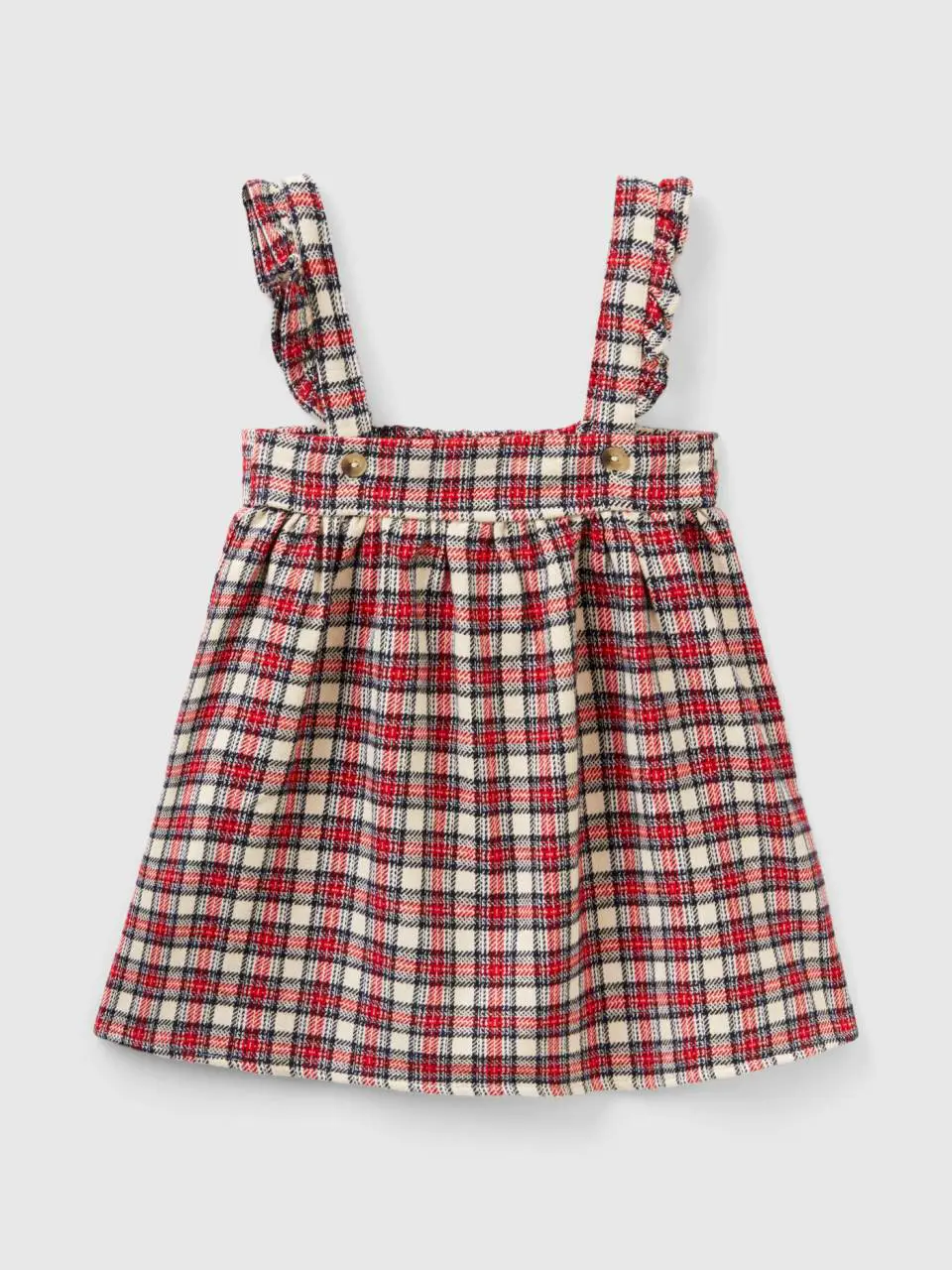 Benetton check dress with rouches. 1