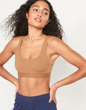 Scoop-Neck Soft-Knit Bralette Top brown