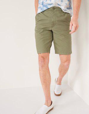 Straight Lived-In Khaki Non-Stretch Shorts for Men - 10-inch inseam