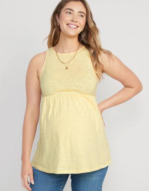 Maternity EveryWear Sleeveless Slub-Knit Peplum Top yellow