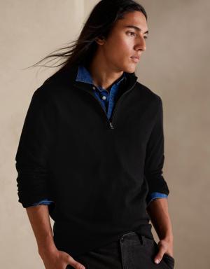 Franco Merino Half-Zip Sweater black
