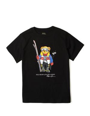 Siyah Ayıcık Baskılı Erkek Çocuk T-shirt