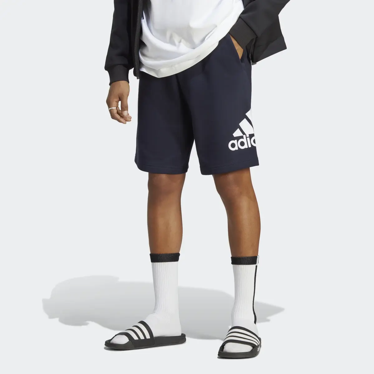 Adidas Essentials Big Logo French Terry Shorts. 1