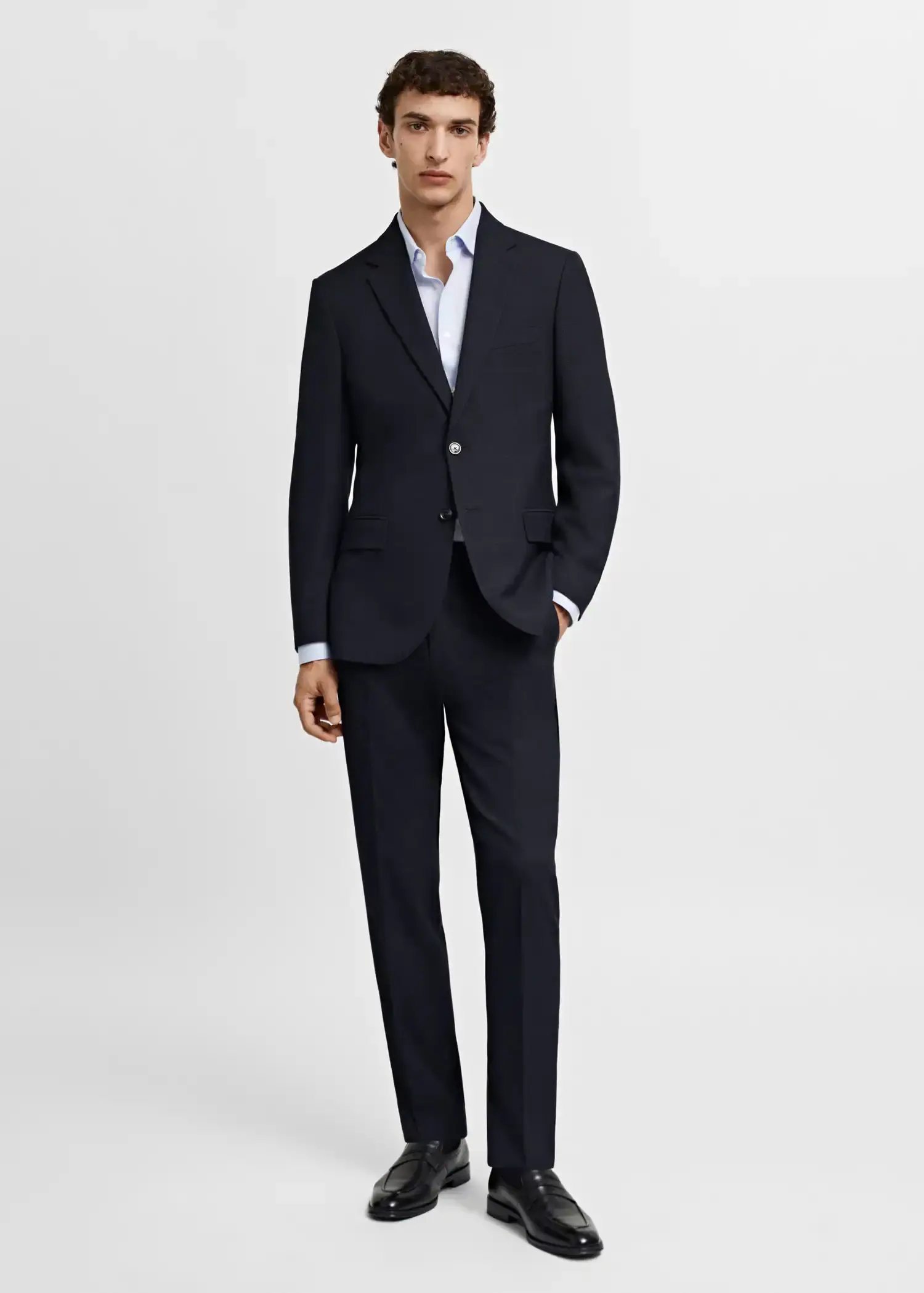 Mango Stretch fabric slim-fit suit jacket. 2