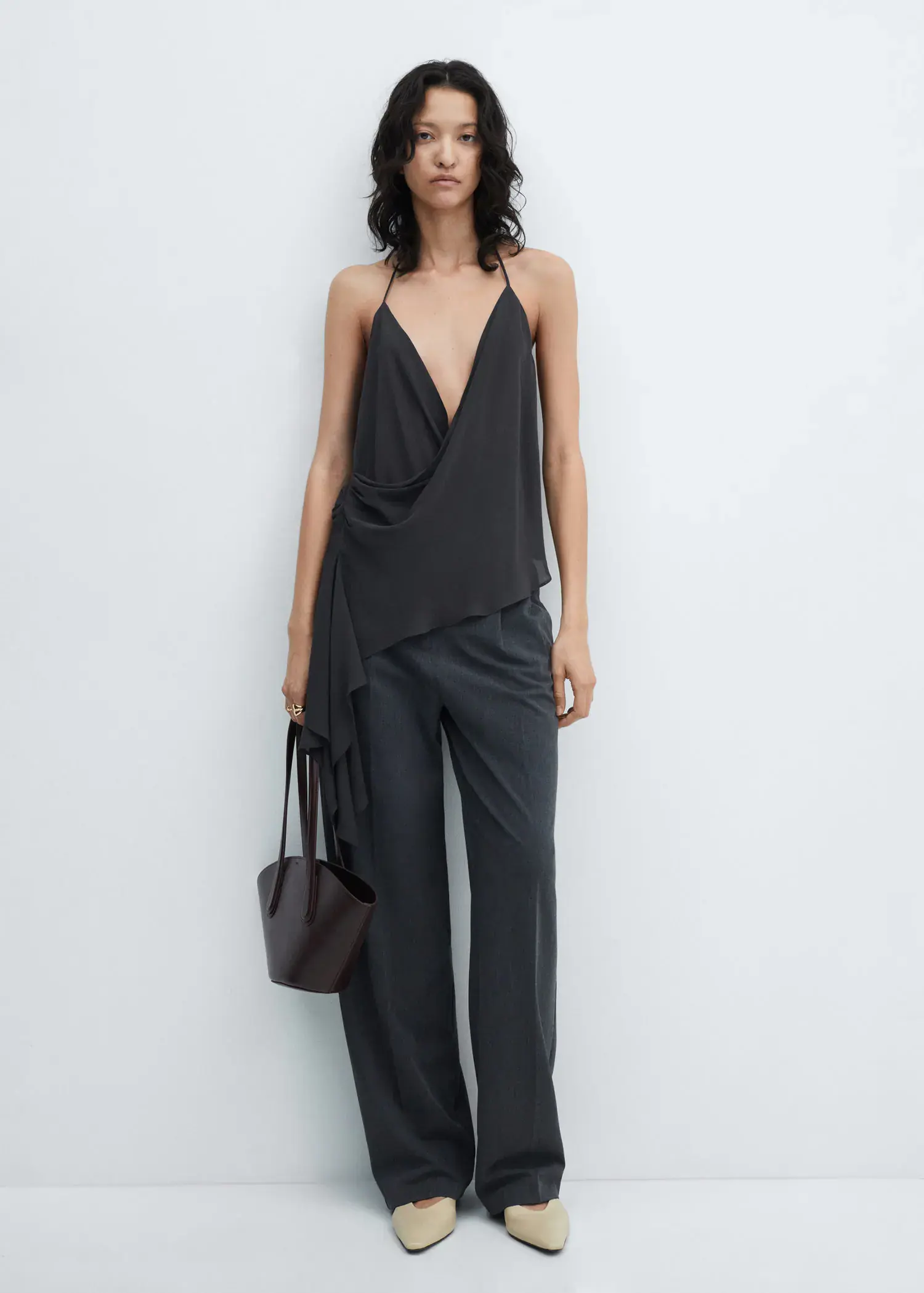 Mango Open back draped top. 3