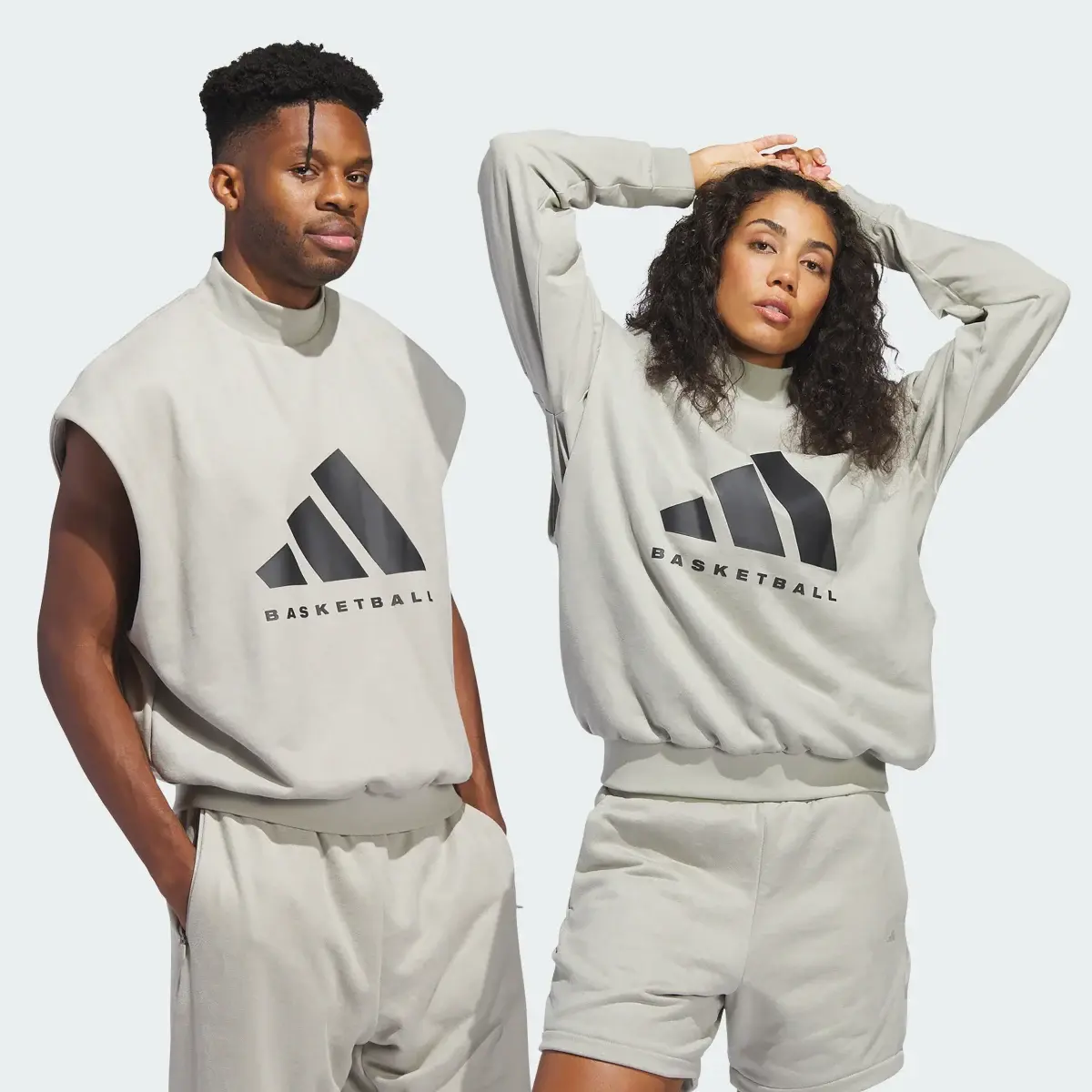 Adidas Basketball Sueded Sleeveless Sweatshirt. 1