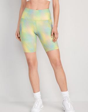 High-Waisted PowerSoft Biker Shorts for Women -- 8-inch inseam multi