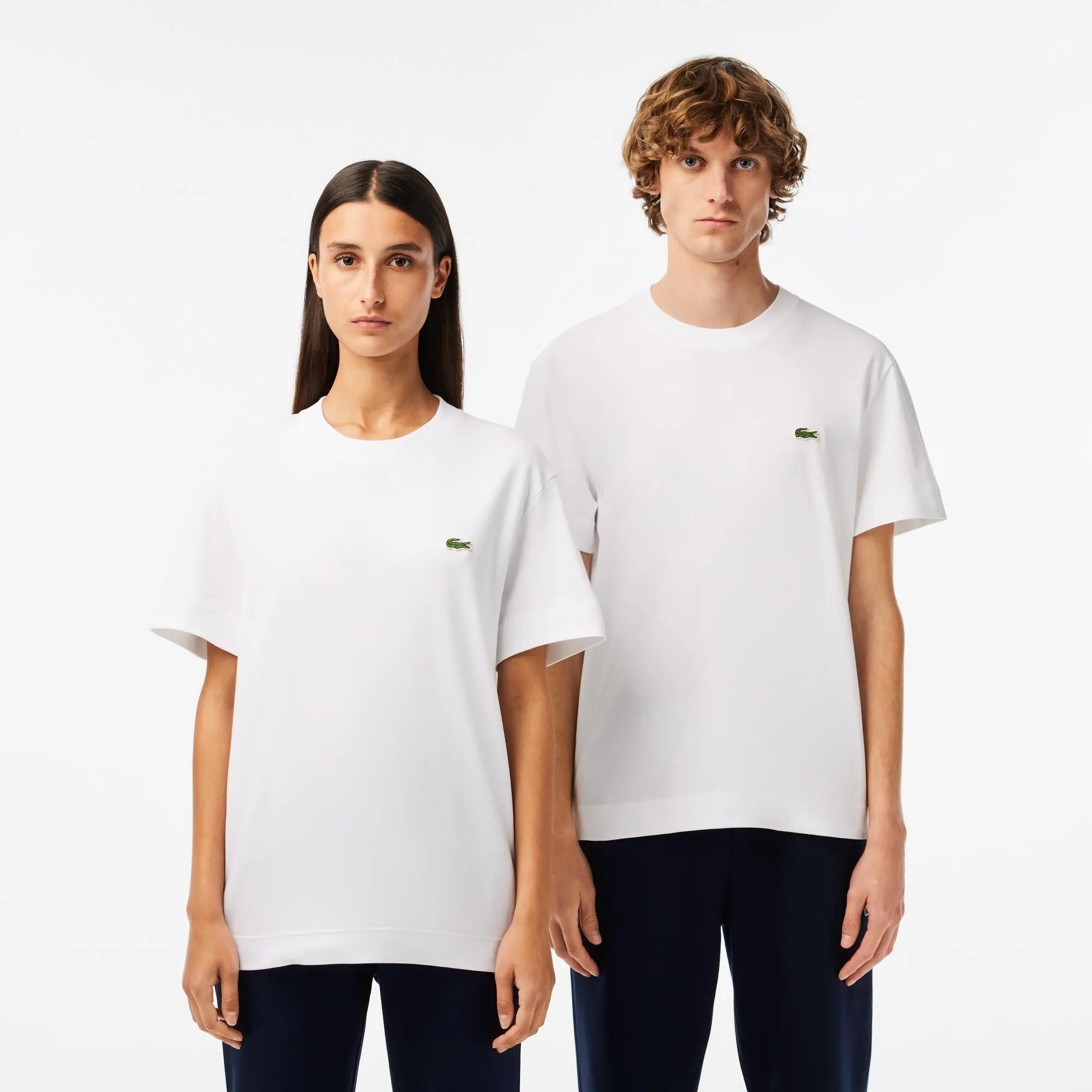 Lacoste T-shirt unisex in cotone biologico con collo rotondo. 1