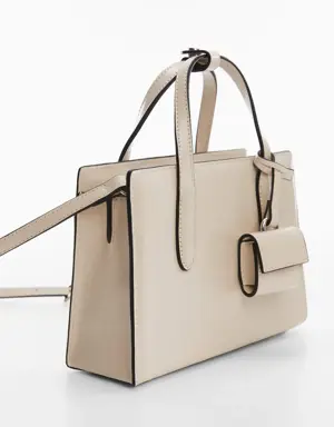 Saffiano-effect small shopper bag