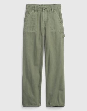 Kids Carpenter Jeans with Washwell green