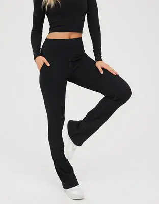 American Eagle By Aerie Ribbed Bootcut Legging - 0449_5975_073