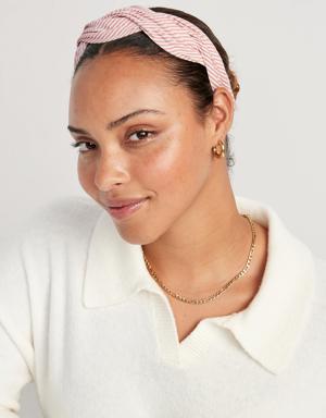 Printed Fabric-Covered Headband for Women pink