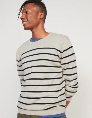 Striped Crew-Neck Sweater for Men beige