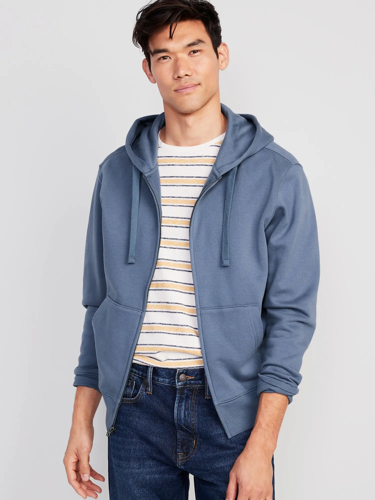 Old Navy Oversized Zip-Front Hoodie for Men blue. 1