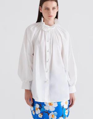 White Shirt with Pleated Collar-Conscious Product