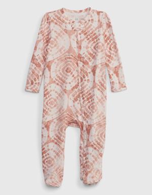 Gap Baby Print Footed One-Piece pink