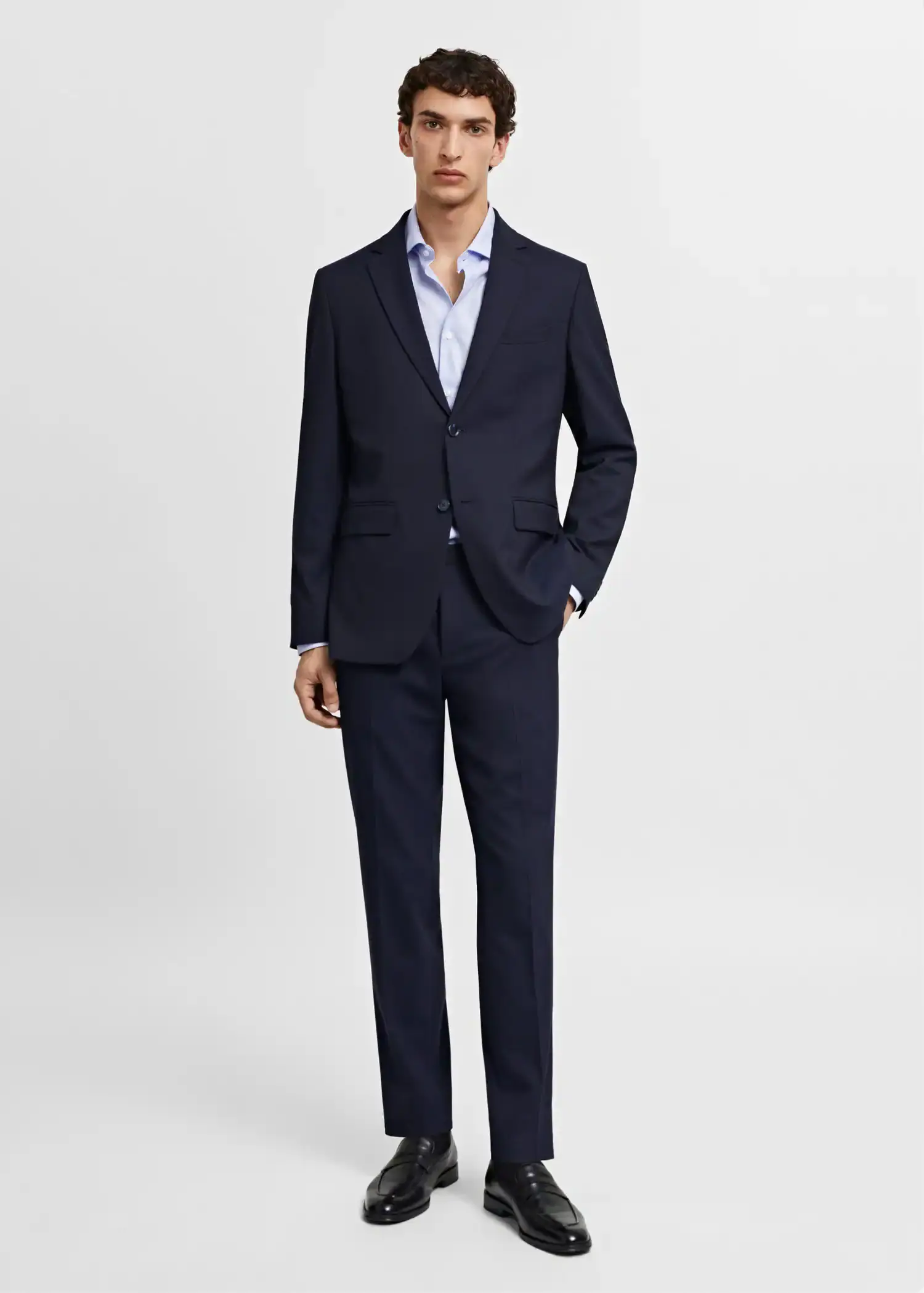 Mango Slim-fit twill pinstripe suit shirt. 3