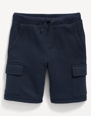 Fleece Cargo Jogger Shorts for Boys (At Knee) blue