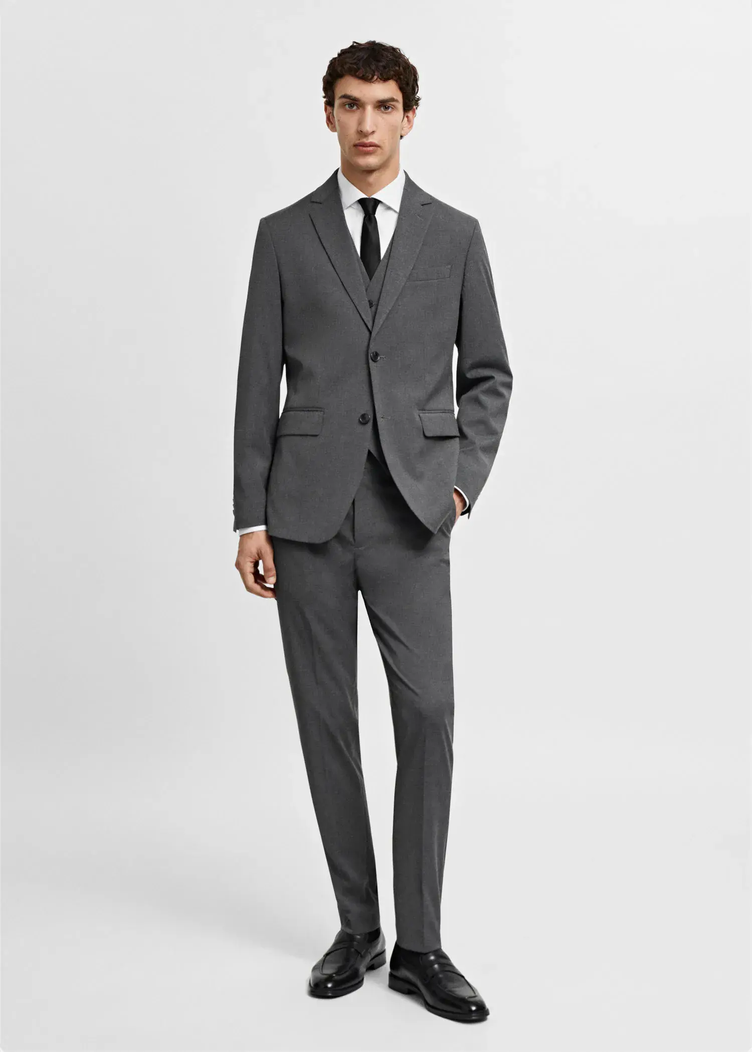 Mango Stretch fabric slim-fit suit trousers. 1