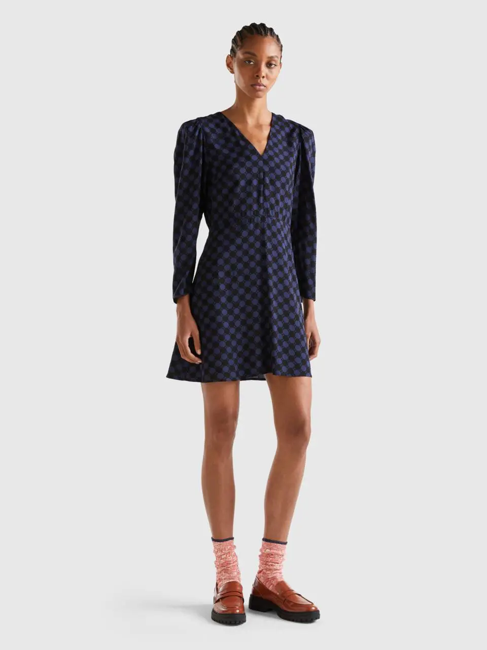 Benetton patterned dress in sustainable viscose. 1