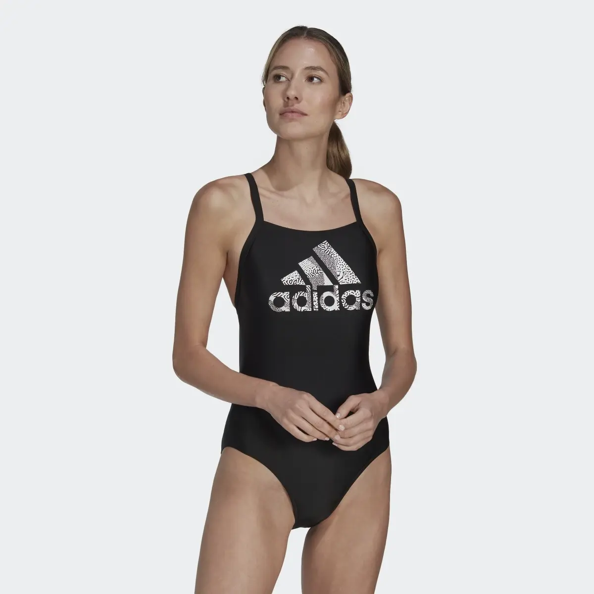 Adidas Big Logo Swimsuit. 2