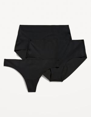 Old Navy Soft-Knit No-Show Underwear Variety 3-Pack for Women black