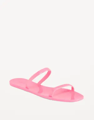 Shiny-Jelly Slide Sandals pink
