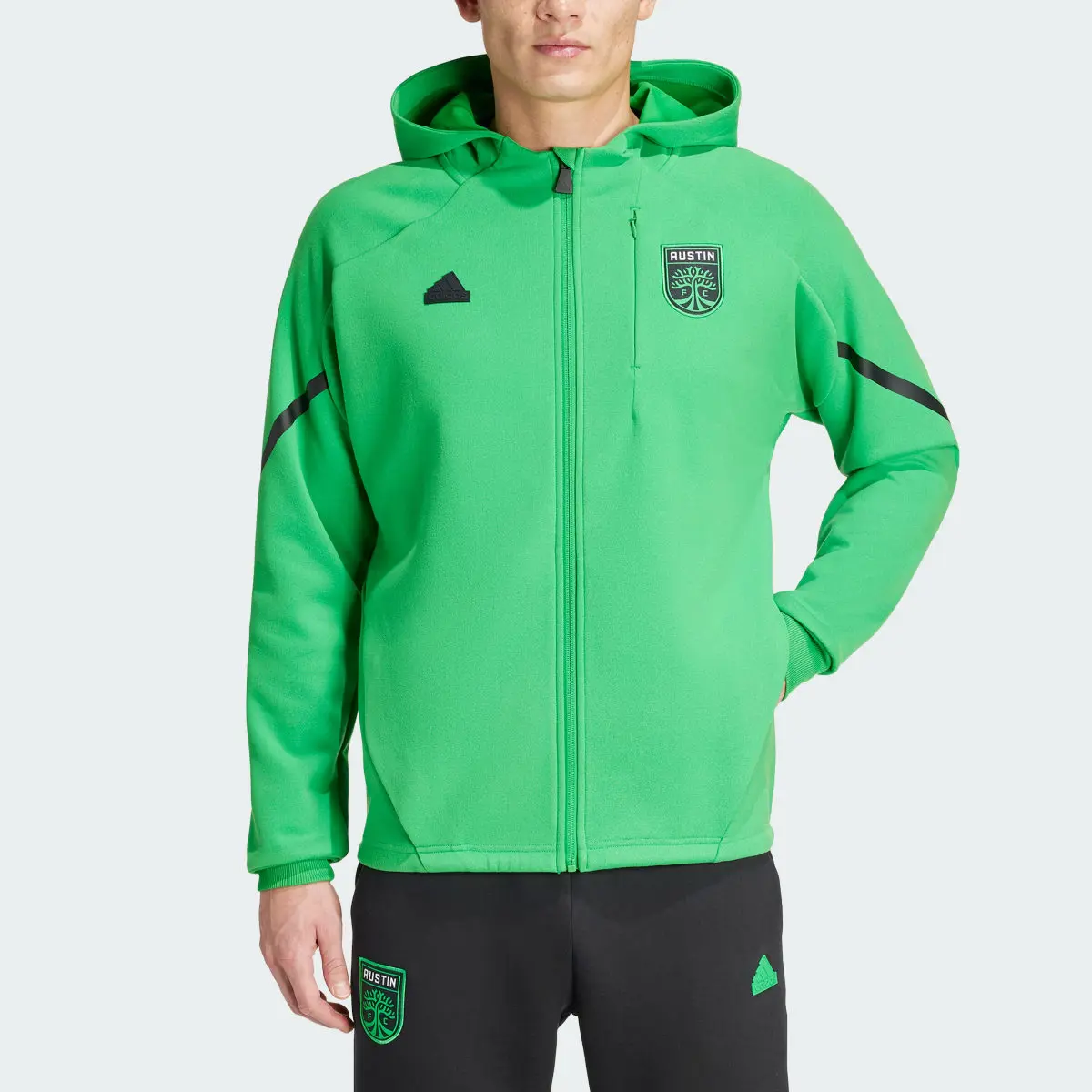 Adidas Austin FC Designed for Gameday Anthem Jacket. 1