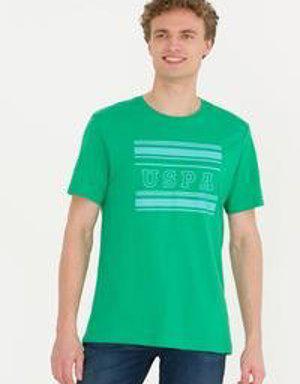 Erkek Yeşil Bisiklet Yaka T-Shirt