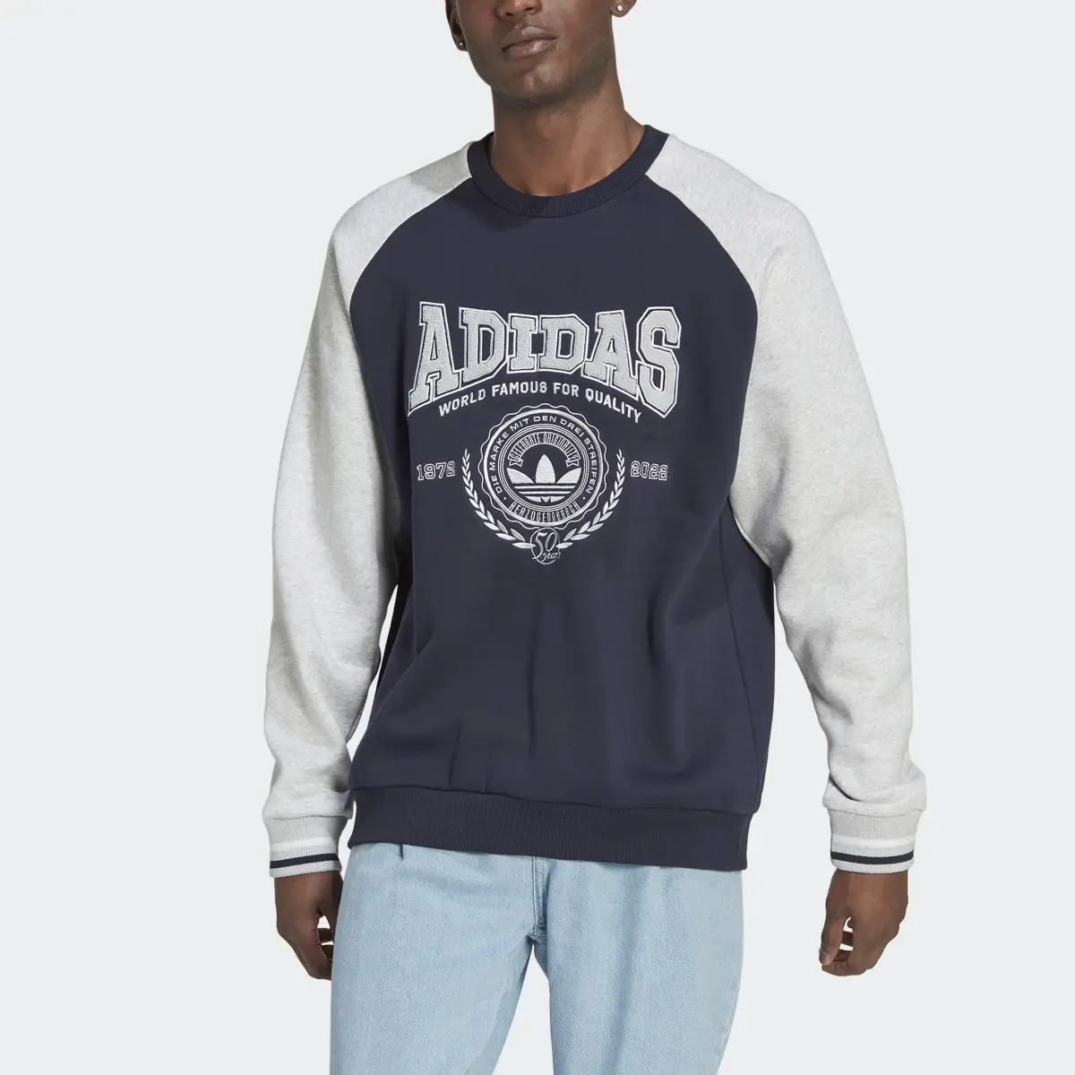 Adidas Varsity Crewneck Sweatshirt. 1