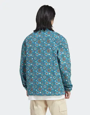 Adidas Adventure Nature Awakening Half-Zip Allover Print Windbreaker. 3