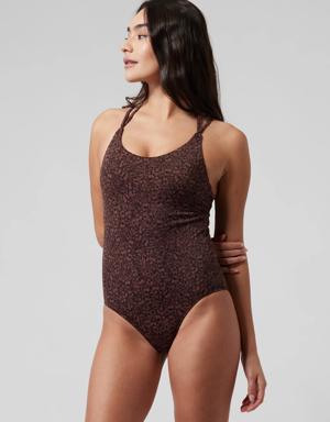Keyhole One Piece Swimsuit brown