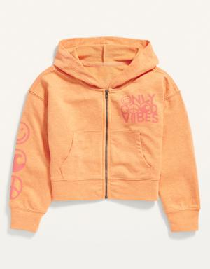 Old Navy Vintage Zip-Front French Terry Hoodie for Girls orange