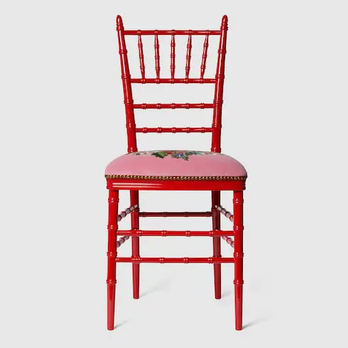 Gucci Chiavari chair with embroidered cat. 3