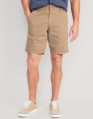 Old Navy Straight Lived-In Khaki Non-Stretch Shorts for Men - 9-inch inseam brown