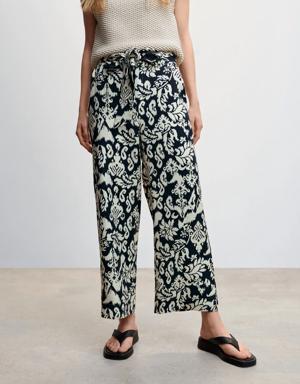 Bow printed trouser