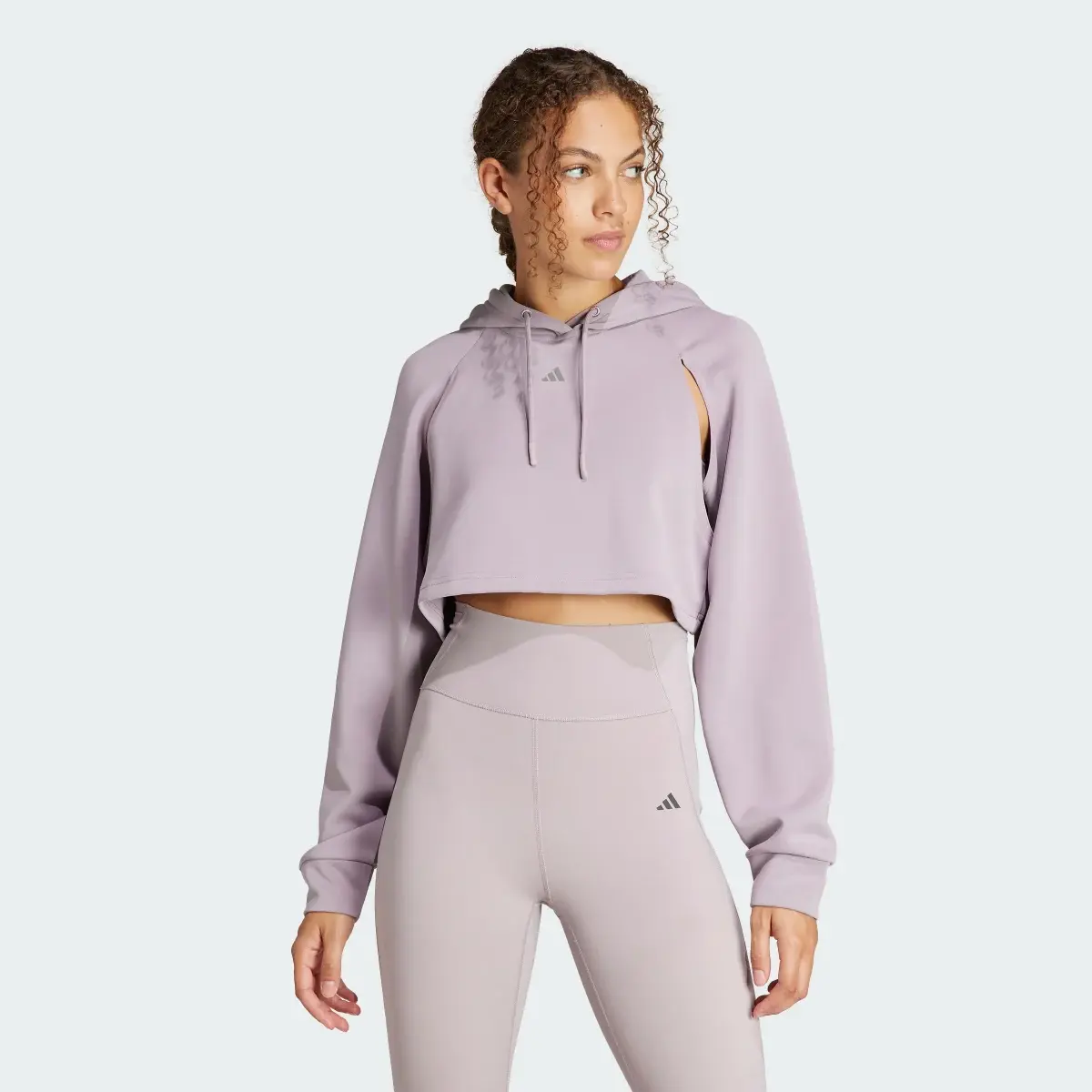 Adidas HIIT AEROREADY Crop Training Hoodie. 1