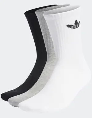 Adidas Cushioned Trefoil Mid-Cut Crew Socks 3 Pairs
