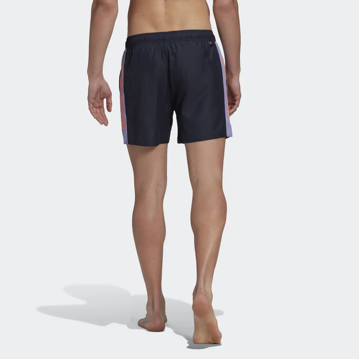 Adidas Short Length Colorblock 3-Stripes Swim Shorts. 2