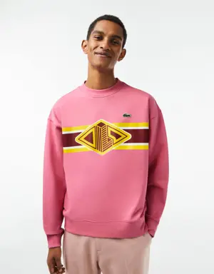 Lacoste Sweatshirt com estampado loose fit com decote redondo Lacoste para homem